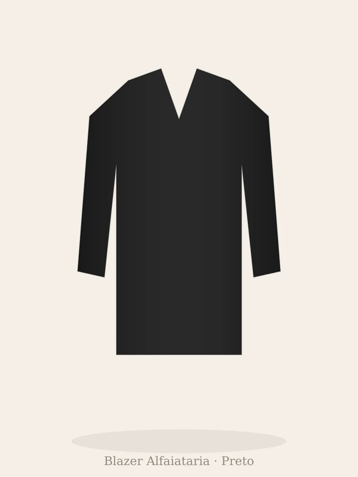 Blazer Alfaiataria Alongado Marina Preto — vista 1