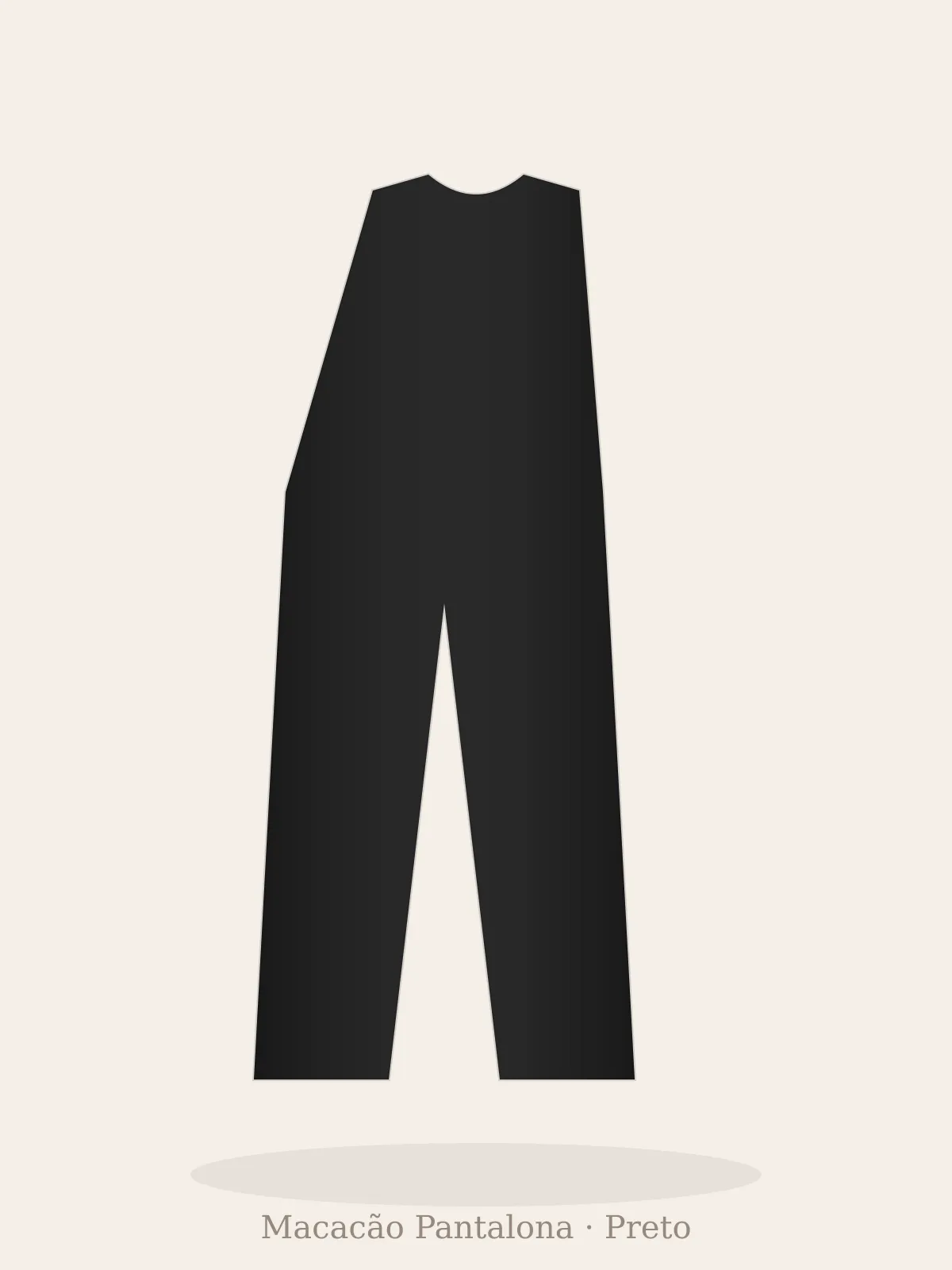 Macacão Pantalona Alfaiataria Elisa Preto — vista 1